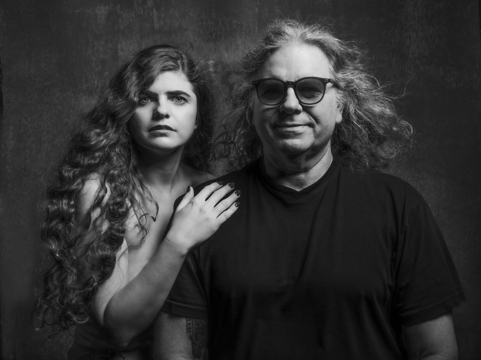 Black and white studio portrait of Nettie and the Delta Boy
